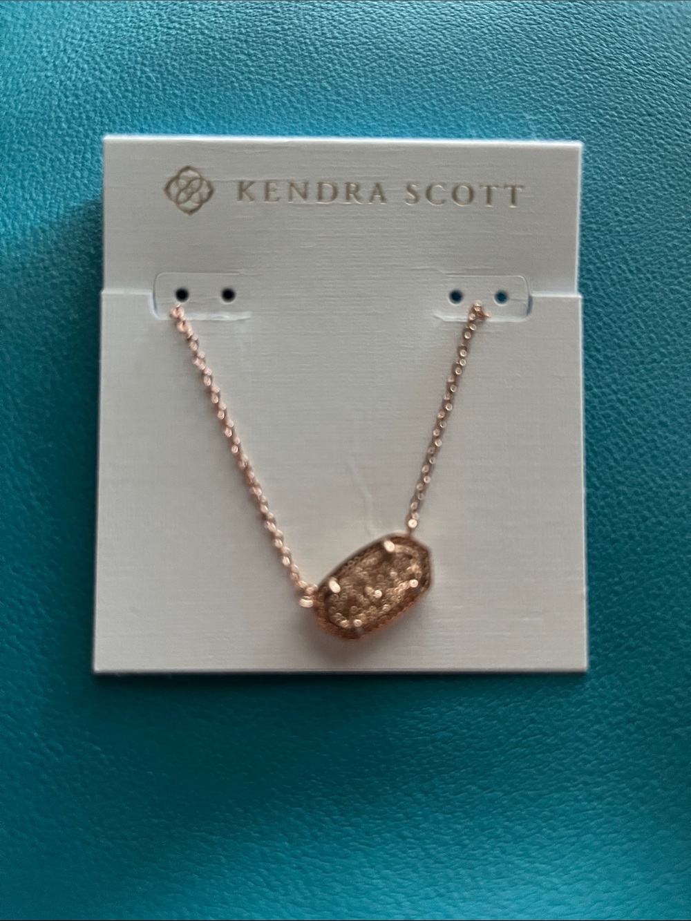 Elisa Rose Gold Pendant
Necklace in Rose Gold Drusy
